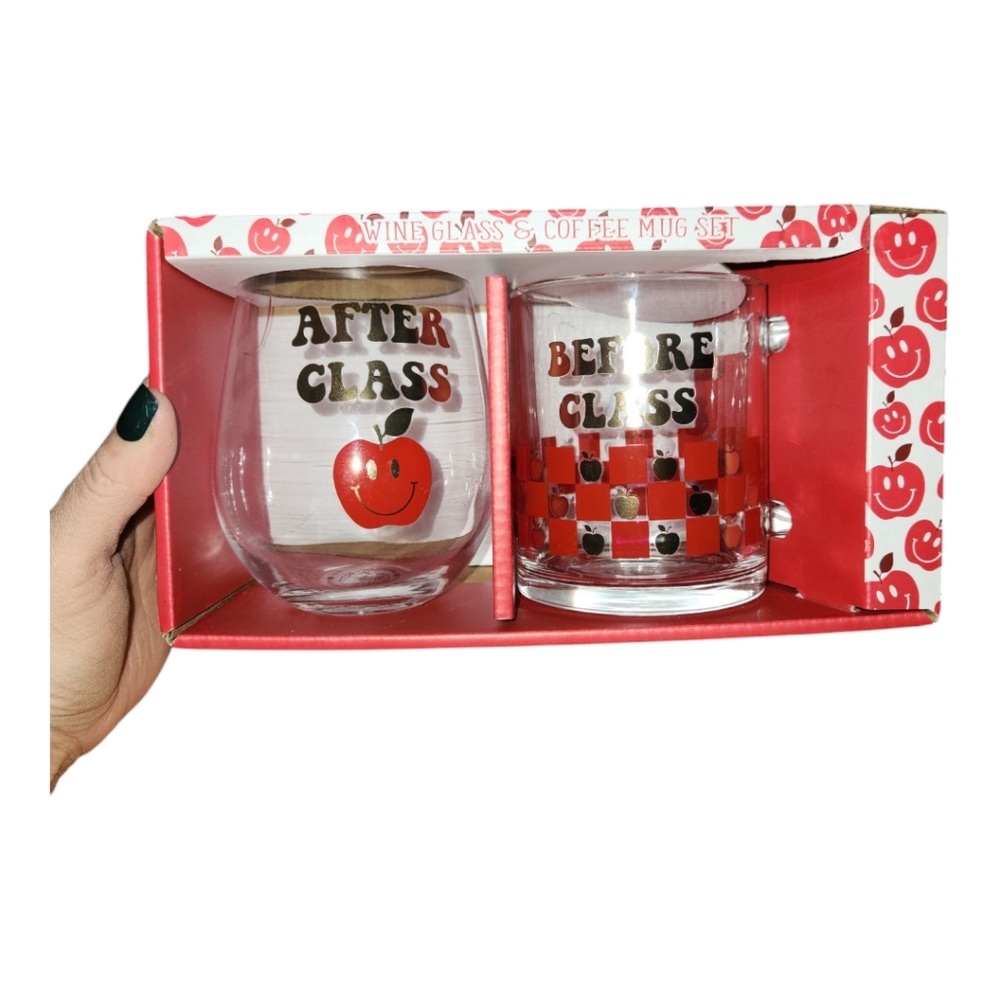 TEACHERS GIFT SET WINE AND COFFEE MUG